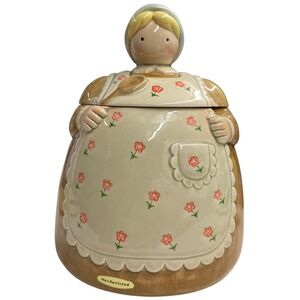 Otagiri Cookie Jar Grandmother Prairie Woman Brown Cream‎ Good Vintage